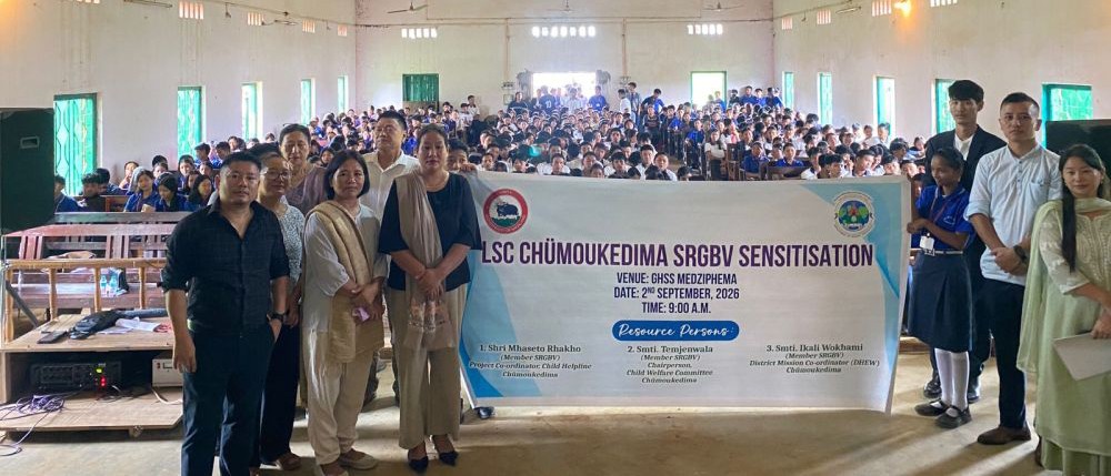 Participants during the sensitisation programme on School-Related Gender-Based Violence (SRGBV) held at GHSS Medziphema, Chümoukedima. (Photo Courtesy: NECTAR)